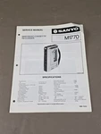 Sanyo Mini Cassette Recorder M1770 Service Manual D-6122. Fixed Price $54.95.