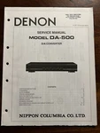 Denon Model DA-500 D/a Converter Service Manual Original Oem Genuine. Fixed Price $24.99.