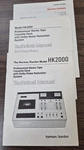 Harman Kardon HK2000 Cassette Technical Manual W/addendum & 1 Bulletin - Oem. Fixed Price $12.00.