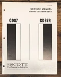 Scott CD87R Cassette Service Manual *original*. Fixed Price $19.97.