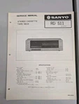 Sanyo Rd S11 Stereo Cassette Tape Deck Service Manual D-5309. Fixed Price $54.95.