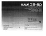 Yamaha GE-60 Equalizer Owners Manual. Fixed Price $22.24.