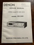 Denon Model DR-240 Stereo Cassette Tape Deck Service Manual Original Oem Genuine. Fixed Price $19.99.