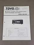 Toyo Stereo Recorder Deck CHR-335 Service Data D-3382. Fixed Price $54.95.