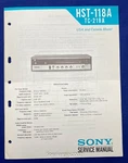 Original Sony HST-118A Receiver Service Manual. Fixed Price $14.95.