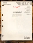 Sony TC-FX5C Cassette Supp. Service Manual *original*. Fixed Price $9.97.