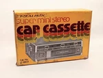 Vintage Realistic Super Mini Stereo Car Cassette Tape Player New The Box. Fixed Price $148.00.