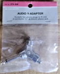 Radio Shack Audio Y-adapter 274-304 1/4 Inch 6.35MM. Fixed Price $8.00.