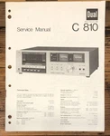 Dual C-810 C810 Cassette Service Manual *original*. Fixed Price $24.97.