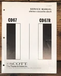 Scott CD67R Cassette Service Manual *original*. Fixed Price $19.97.