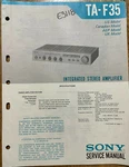 Sony TA-F35 Integrated Stereo Amplifier Original Service Manual. Fixed Price $14.94.