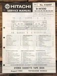 Hitachi D-W500 Cassette Service Manual *original*. Fixed Price $14.97.