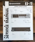 Kenwood KX-70 Cassette Service Manual *original*. Fixed Price $19.97.