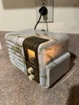 Art Deco Vtg 1939 General Electric Beetle Sleigh Tube Radio Model GD-520. Fixed Price $649.00.