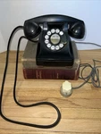 Vtg Bell System Western Electric 302 Rotary Phone Black Bakelite Desk Pin Connec. Fixed Price $64.99.