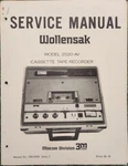 Wollensak 2520 Av Tape Recorder Service Manual. Fixed Price $25.00.