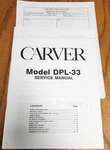 Carver DPL-33 Surround Sound Processor Service Manual +bulletin Original. Fixed Price $12.25.