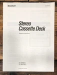 Sony TC-WR8ES TC-WR10ES Cassette Owners / User Manual *original*. Fixed Price $24.97.