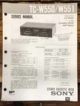 Sony TC-W550 TC-W551 Cassette Service Manual *original*. Fixed Price $19.97.