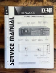 Kenwood KX-74R Cassette Service Manual *original*. Fixed Price $14.97.