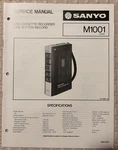 SEPT/80 Sanyo M1001 Mini Cassette Recorder One Button Service Manual. Fixed Price $20.00.