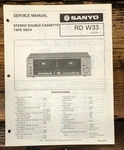 Sanyo RD-W33 Cassette Service Manual *original*. Fixed Price $11.97.