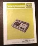 Panasonic RS-277US Cassette Deck Operating Instructions W/ Schematics Original. Fixed Price $18.00.