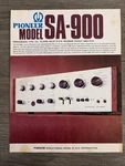 Original Pioneer SA-900 Stereo Amplifier Brochure Genuine. Fixed Price $14.99.