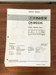 Fisher CR-W9335 Cassette Service Manual *original*. Fixed Price $14.97.