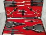 Vintage Sears Roebuck Co Manicure / Pedicure Grooming Set Leather Case Austria. Fixed Price $39.12.